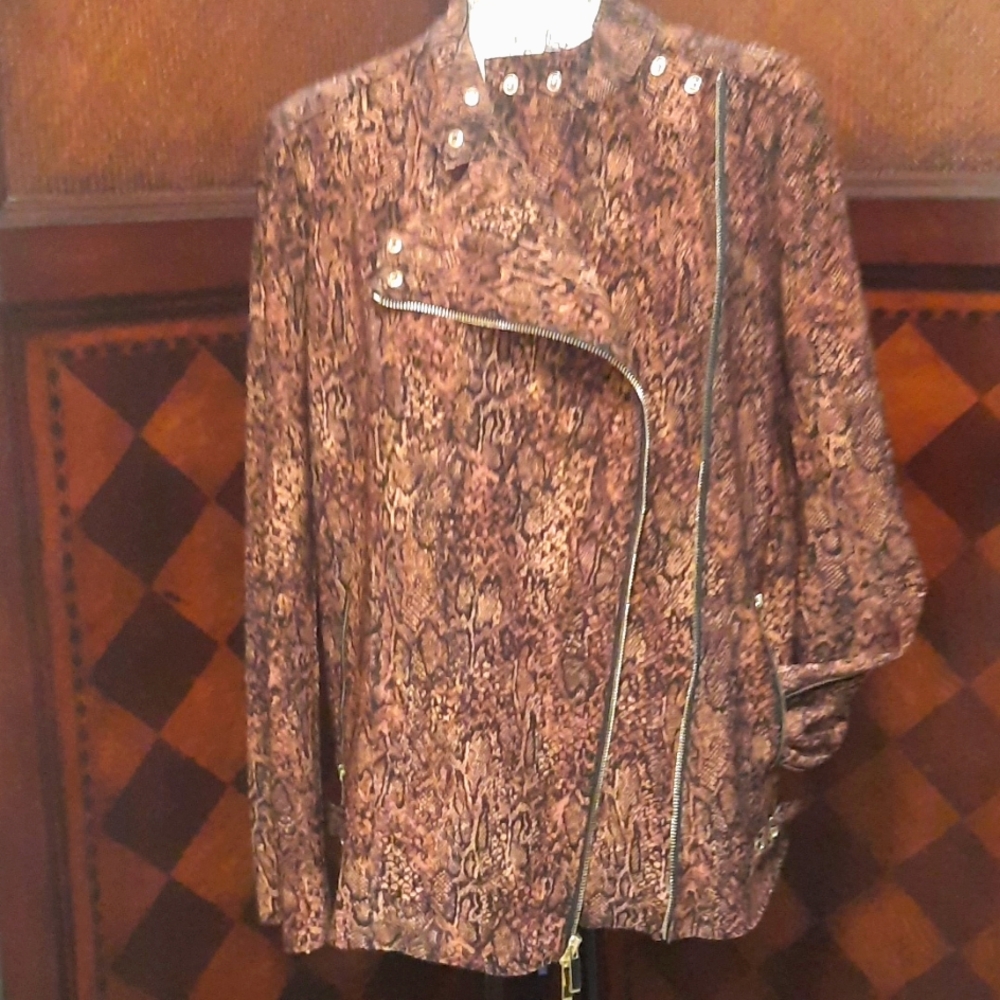 Python Print Moto Jacket  (NWNT) - Picture 7 of 15